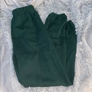 green sweatpants